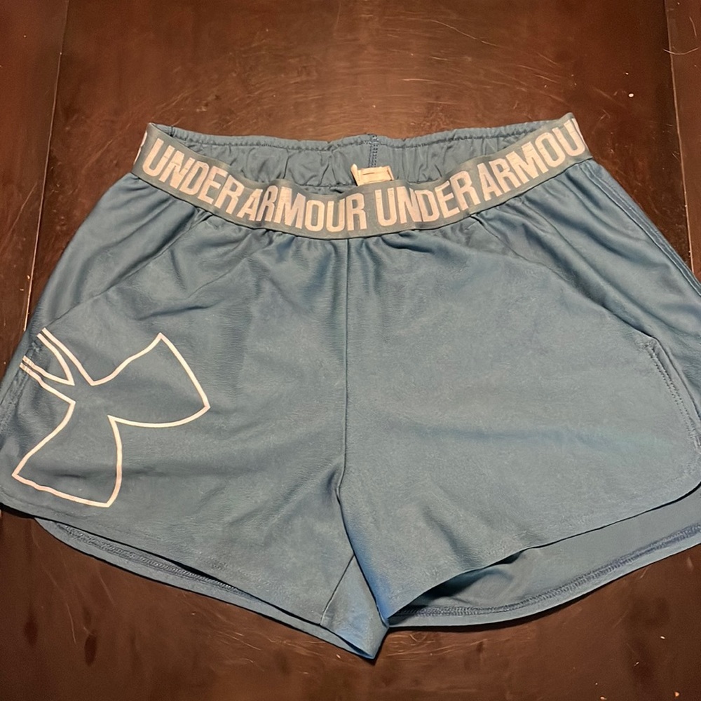 SMALL Under Armour Slate Blue Running Shorts / good condition
